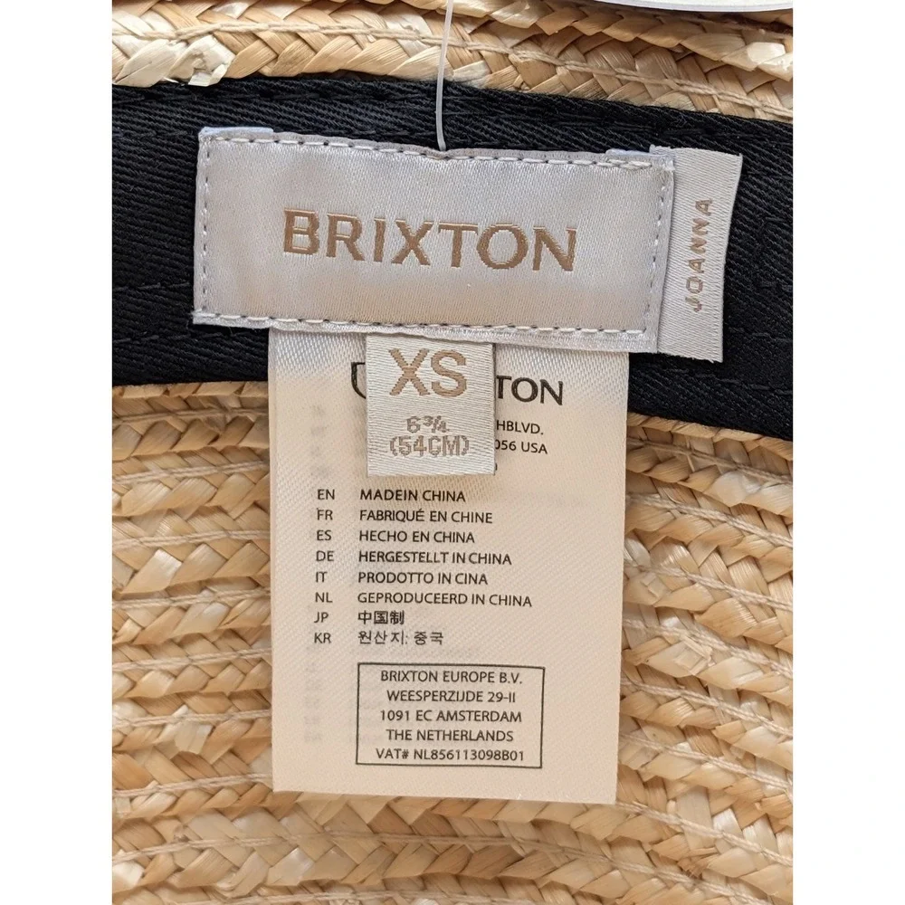 Brixton Joanna Women's Straw Hat XS Honey Wide Brim Fedora UPF 50+ NWT